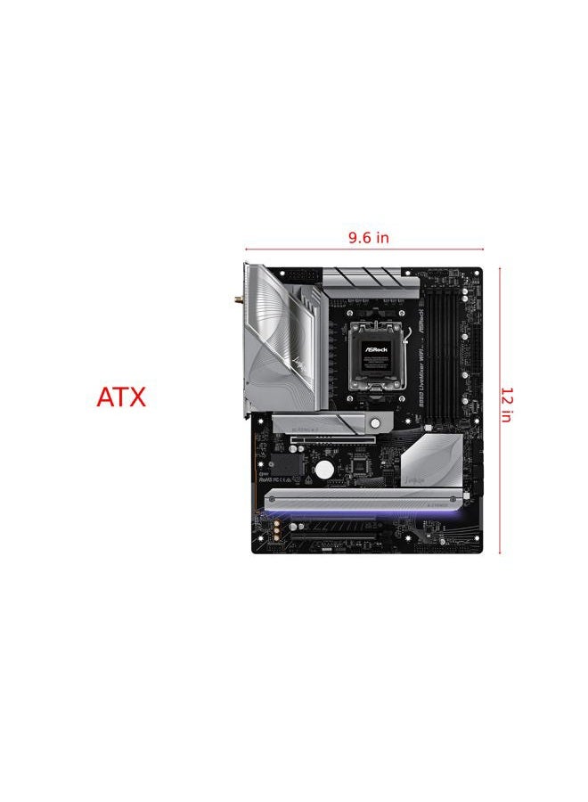 ASRock لوحة أم B850 LiveMixer WiFi معالج AMD Ryzen 9000/8000 / 7000 سلسلة (مقبس AM5) متوافقة مع DDR5 ATX - Image 2