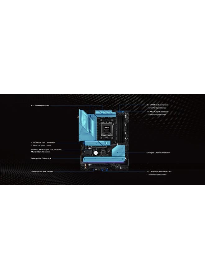 ASRock لوحة أم B850 LiveMixer WiFi معالج AMD Ryzen 9000/8000 / 7000 سلسلة (مقبس AM5) متوافقة مع DDR5 ATX - Image 5