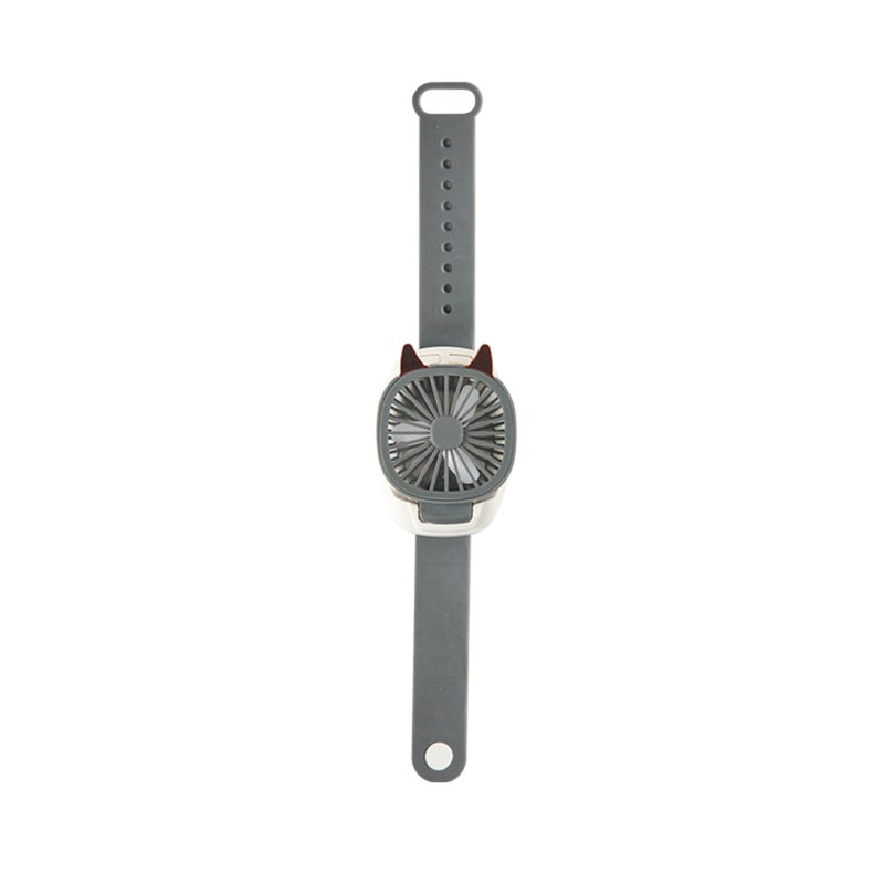 Electric Portable Mini Watch Fan USB Charging Air Cooling Fan Removable Desktop Fan With Colorful Lights 3 Speeds for Kids - Image 1