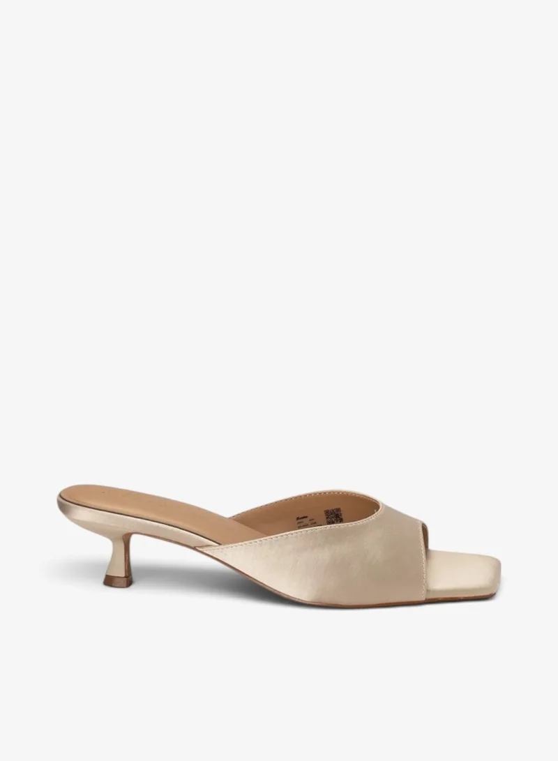 Square‑Toe Mid Heel Mule Sandals