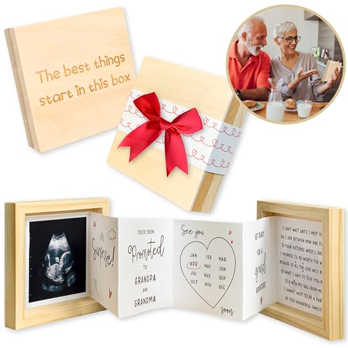 97 Decor Grandparents Baby Announcement Gift - Pregnancy Reveal Ideas, New Surprise, Sonogram Picture Wooden Keepsake Box - Image 1