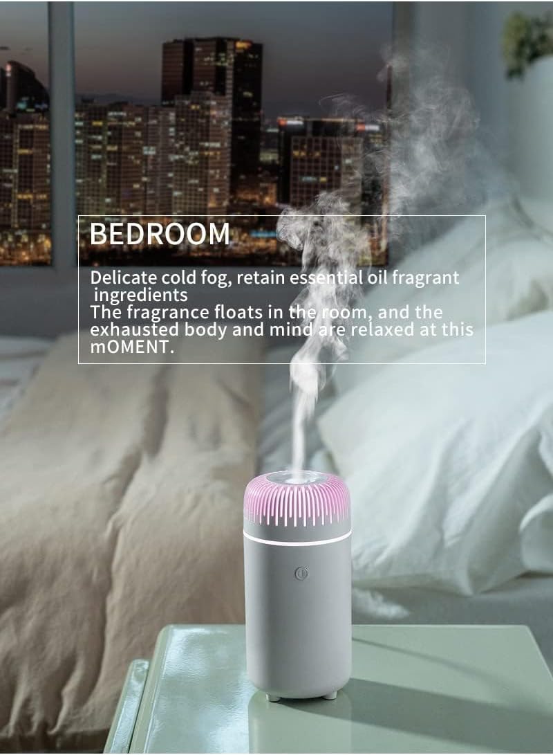 Hulami Essential Oil Diffuser - Car Diffuser, 100ml Rechargeable Aromatherapy Humidifier with 7 Ambient Light, Waterless Auto Off, 2 Mist Mode Air Freshener for Home Office Car (White) - Image 2