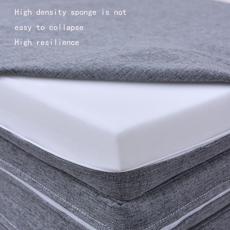 Four-fold Mattress with Memory Foam, Foldable Bed Mattress with Washable Cover, Non-Slip Bottom Camping Floor Mattress Guest Bed for Camping, 200 x 90 x 5cm (Grey) - Image 5