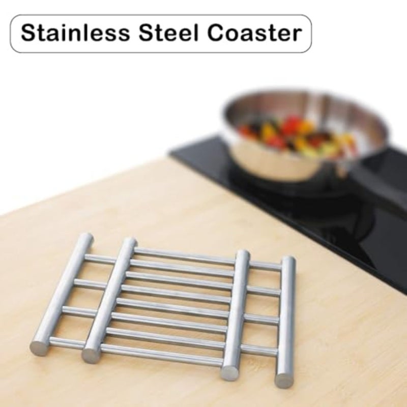 Stainless Steel Extendable Coaster, Hot Pot Placement Trivet, 22 to 37cm for Home Kitchen Dining Table, More Than Two Pots, Table Mat Kitchen Dining Tableware Accessories - Image 4