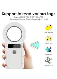 Generic 134.2KHz RFID Animal Reader - 15 Digits 125KHz Pet ID Scanner for EMID FDX-B ISO 11784/85 Microchip Tag Registration for Cow, Fish, Dog  - Image 2