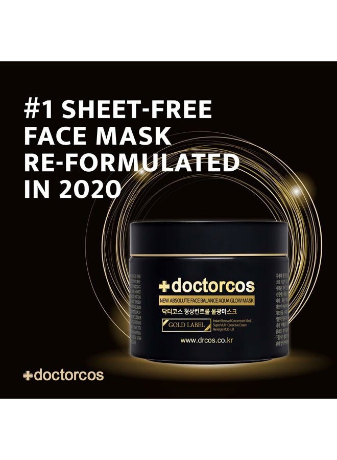 DOCTORCOS Gold Label Water Glow Mask Cream (4th Generation) | New Absolute Face Balance Aqua Glow Mask | Moisturizing Sleeping Pack | Face Lifting & Wrinkle Improvement | Korean Skincare | 3.71 oz - Image 2