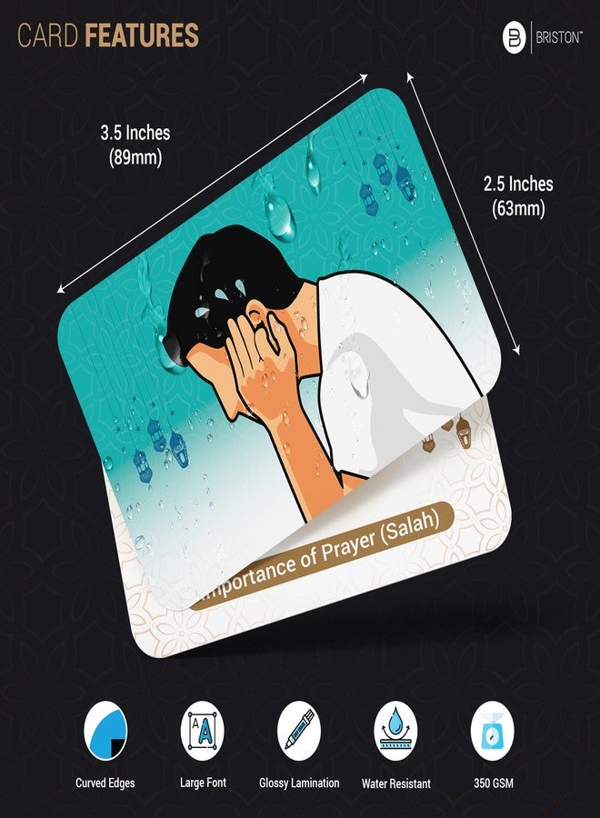 بريستون بطاقات تعليمية إسلامية - دليل شامل للصلاة والصلوات اليومية والجمعة والتهجد - مرجع سريع مدعوم بالقرآن والحديث - Image 3
