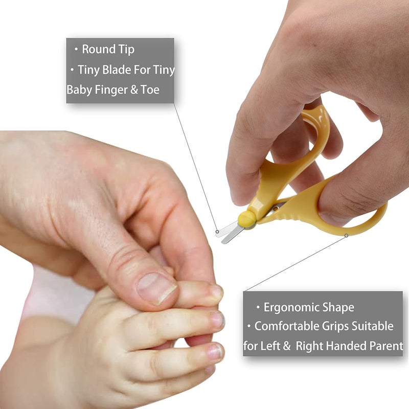 Pafason Baby Round Tip Safety Manicure Nail Scissors and Baby Glass Nail File Set, Stainless Steel, Czech Float Glass, Ideal for Infant, Newborns, Babies Toddlers - Image 2