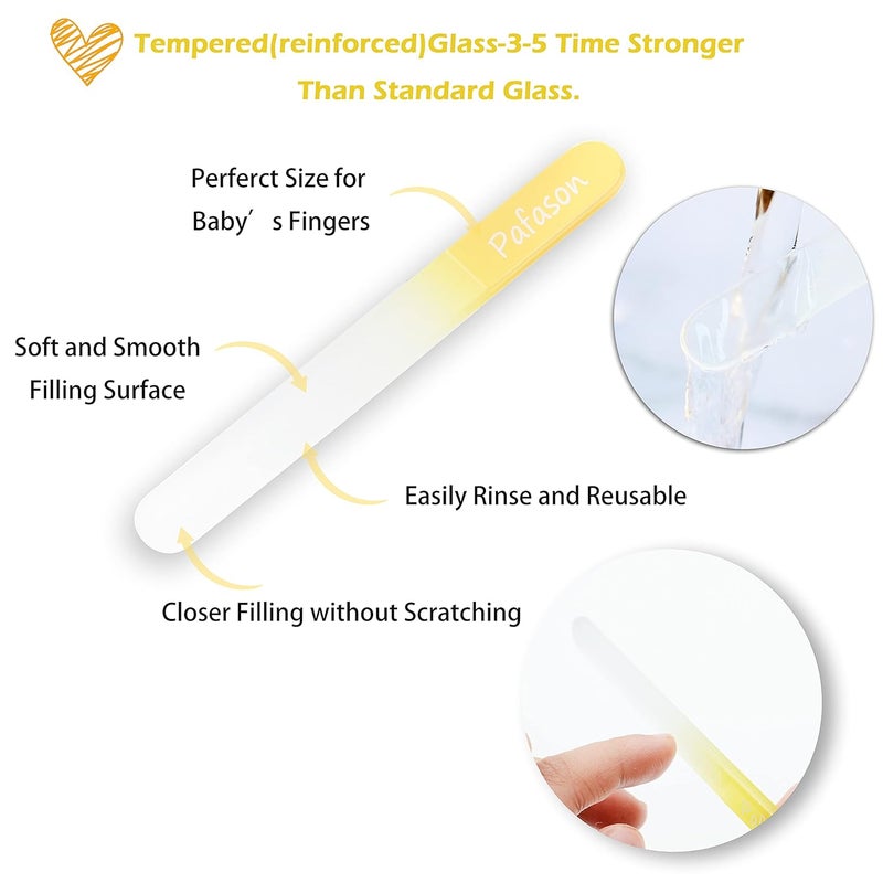 Pafason Baby Round Tip Safety Manicure Nail Scissors and Baby Glass Nail File Set, Stainless Steel, Czech Float Glass, Ideal for Infant, Newborns, Babies Toddlers - Image 3