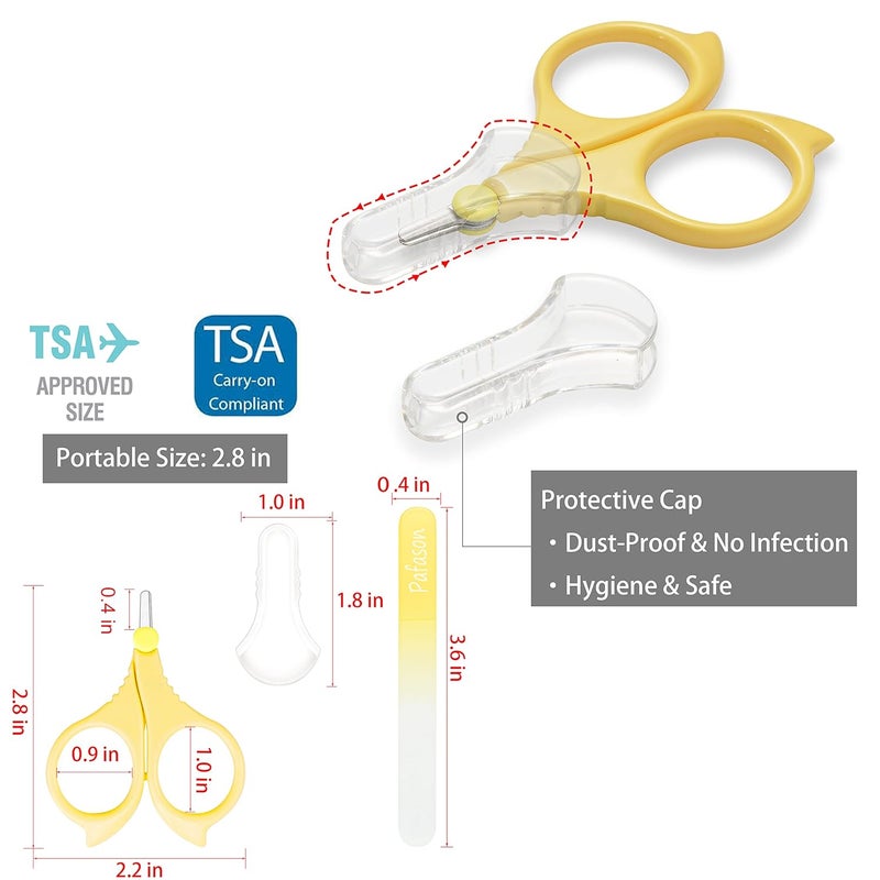 Pafason Baby Round Tip Safety Manicure Nail Scissors and Baby Glass Nail File Set, Stainless Steel, Czech Float Glass, Ideal for Infant, Newborns, Babies Toddlers - Image 4