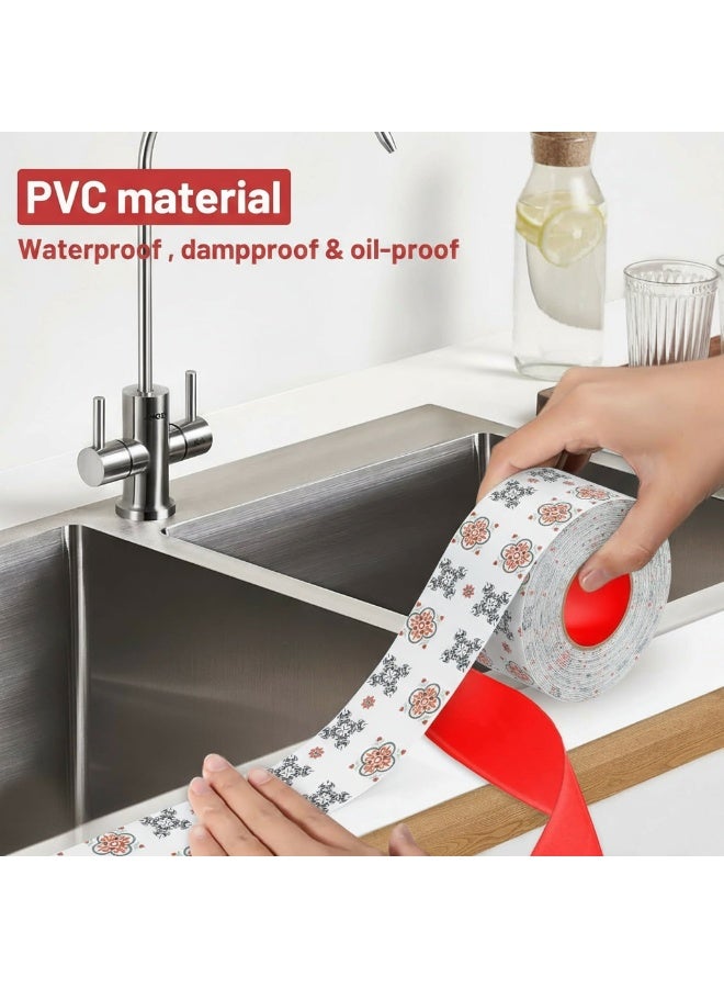 Rawa Coloured adhesive waterproof sealing tape, 1 roll of self-adhesive waterproof sealing strip. Suitable for kitchen, worktop, bathroom, sink, shower enclosure, bath, and toilet rim protection. Ideal for tenants. Quick and easy installation (1.5 inches x 1.5 metres). - Image 4