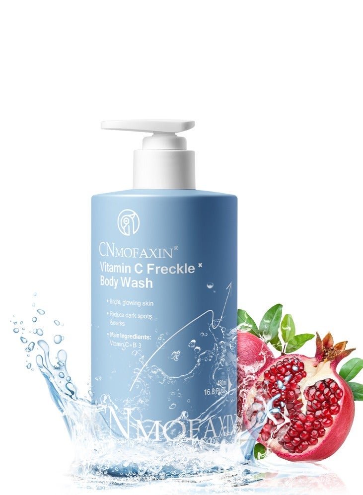 CNMOFAXIN غسول الجسم بفيتامين سي المشرق (480 مل × 2 عبوة) – جل استحمام لبشرة ناعمة ومتألقة، منظف مرطب ومغذي للجسم مع فيتامين سي + ب3 – تقنية عطر الميكروكبسولة – عضوي وصديق للبشرة - Image 2