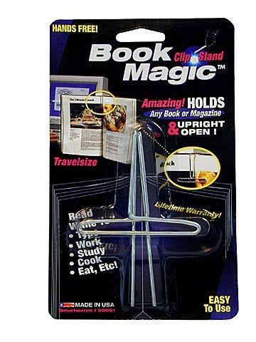 Smartwares Book Magic Book Clip and Stand (Chrome), Portable, Metal Clip Holds Books Upright, for Reading, for Book Lovers, Made in USA - Image 1