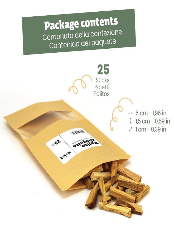 NIRDOSH Palo Santo Incense Sticks Sahumito 100% Natural - 25 Wood Sticks 1,96in - Innovation Organic Incense for Sublimation - Negative Energy Cleansing - Original Palo Santo Wood Bursera Graveolens - Image 2