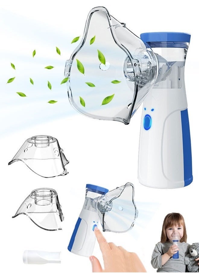 Generic Nebulizers USB Rechargeable Portable Nebulizer Machine for Adults and Children Ultrasonic Mesh Inhalators with Masks and Mouthpieces for Home and Travel Use  - Image 1