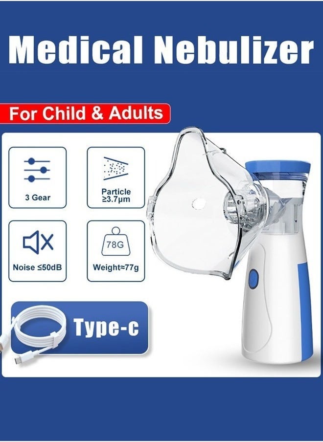 Generic Nebulizers USB Rechargeable Portable Nebulizer Machine for Adults and Children Ultrasonic Mesh Inhalators with Masks and Mouthpieces for Home and Travel Use  - Image 5