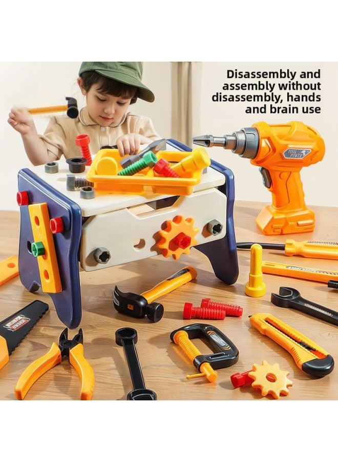 Children's Screwdriver Assembly Toy Boy Repair Kit Suit Can Store Baby Electric Drill Disassembly And Maintenance-Color:58-piece Set [electric Drill Cap Version] 2-in-1 Tool Box Set + Repair Tool  - Image 2