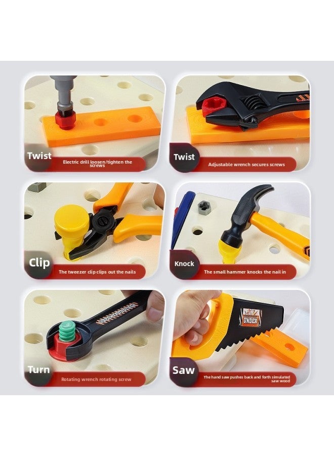 Children's Screwdriver Assembly Toy Boy Repair Kit Suit Can Store Baby Electric Drill Disassembly And Maintenance-Color:58-piece Set [electric Drill Cap Version] 2-in-1 Tool Box Set + Repair Tool  - Image 3
