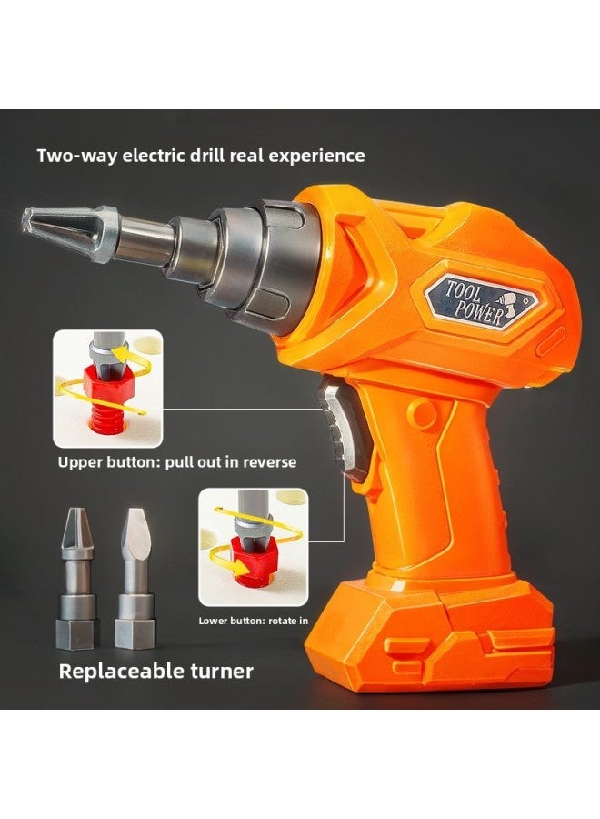 Children's Screwdriver Assembly Toy Boy Repair Kit Suit Can Store Baby Electric Drill Disassembly And Maintenance-Color:58-piece Set [electric Drill Cap Version] 2-in-1 Tool Box Set + Repair Tool  - Image 4