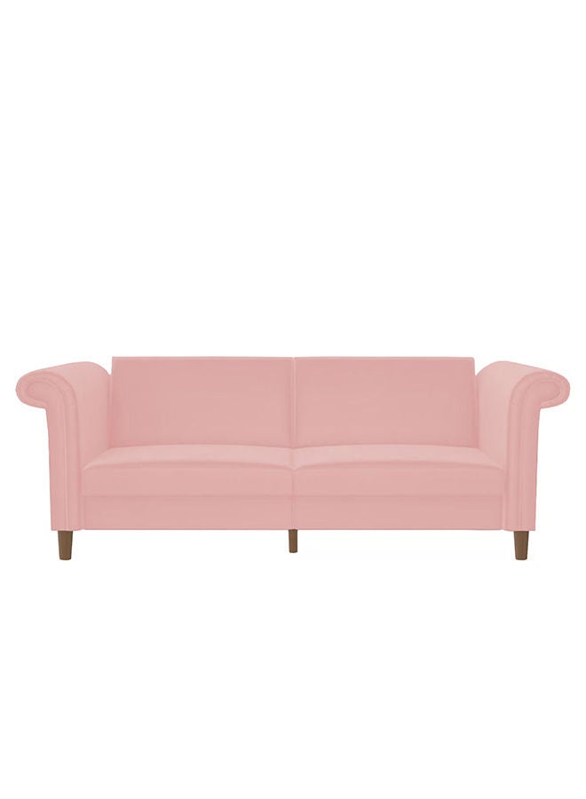 In-House Serena | Sofabed 2 In 1 Upholstered In Velvet - Light Pink - Image 4