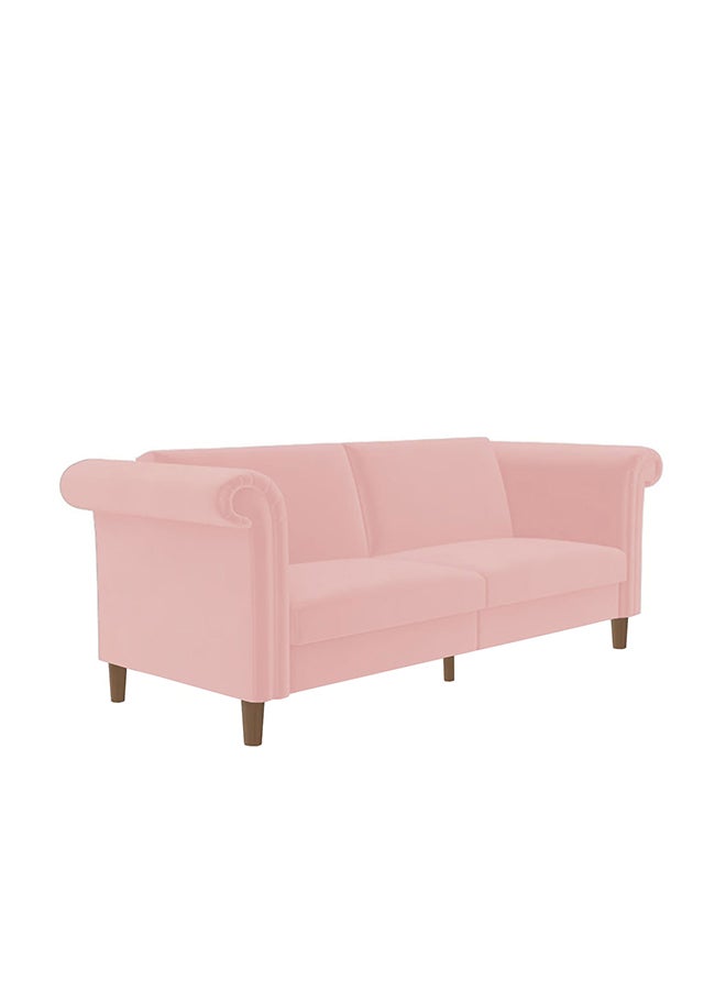 In-House Serena | Sofabed 2 In 1 Upholstered In Velvet - Light Pink - Image 3