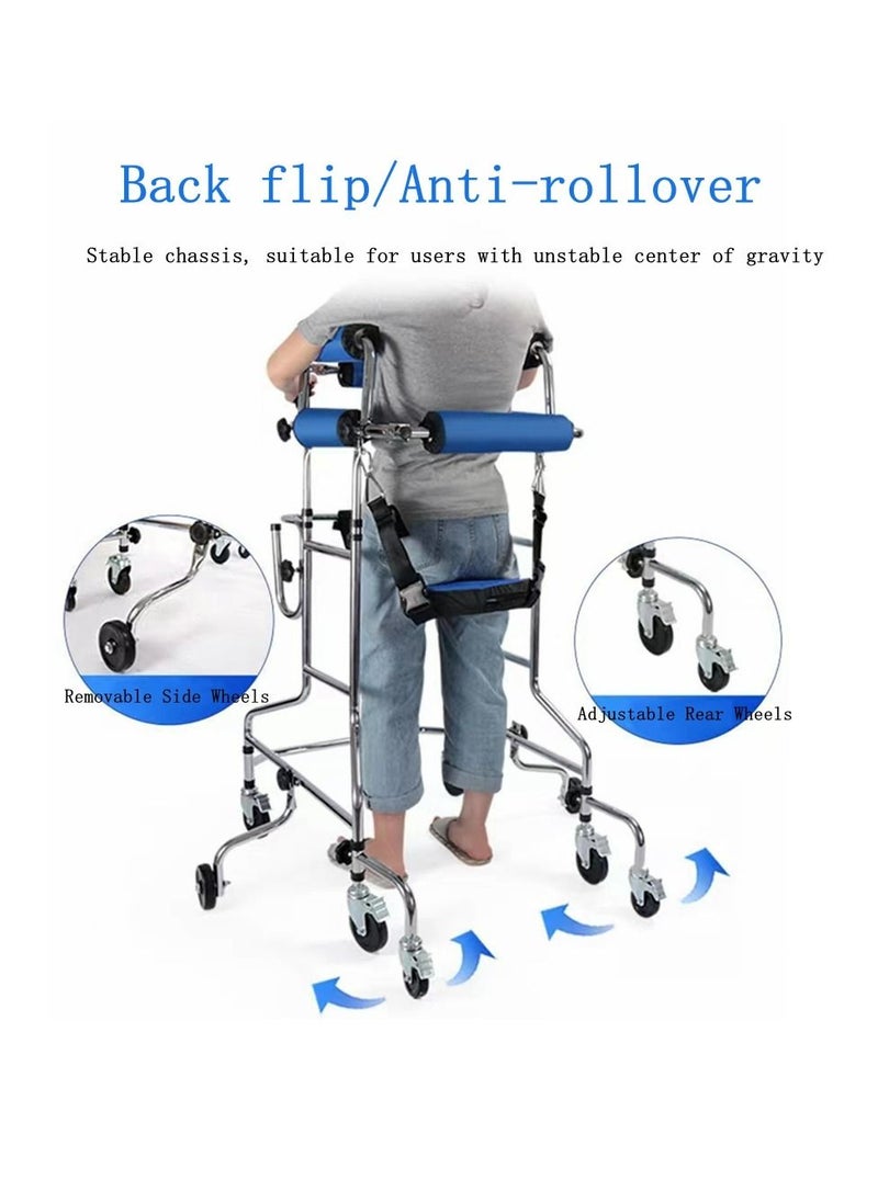 Cool Baby 8 Wheel Walker for Elderly  with Handbrake and Seat Cushion Adjustable Height and Width  - Image 3