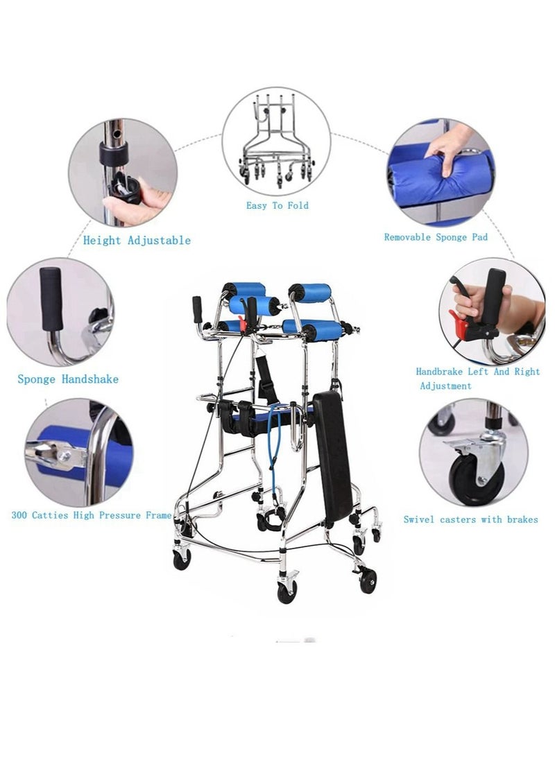 Cool Baby 8 Wheel Walker for Elderly  with Handbrake and Seat Cushion Adjustable Height and Width  - Image 5
