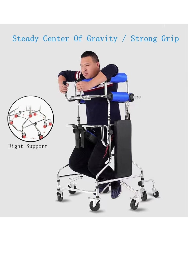 Cool Baby 8 Wheel Walker for Elderly  with Handbrake and Seat Cushion Adjustable Height and Width  - Image 2