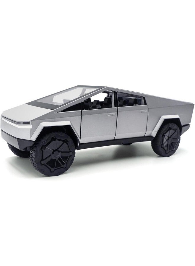 PLUSPOINT Diecast Toy Car Tesla Cyber Truck 1/24 Scale Model,Pull Back Vehicles Alloy Simulation Supercar with Lights and Sound Also for Car Dashboard,Kids,Adult - Image 4
