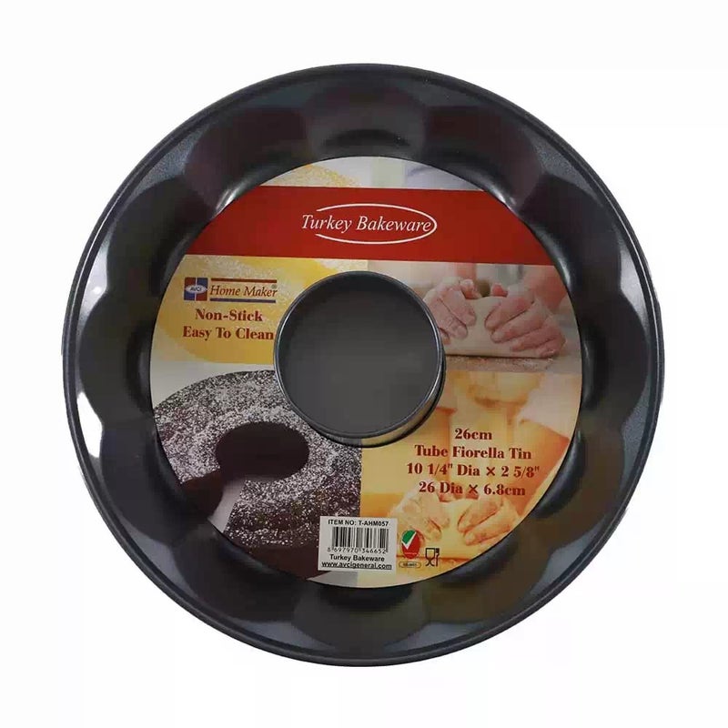 Home Maker AVCI Non-Stick Easy to Clean Round Shape-Tube Fiorella Tin Pan-26cm - Image 1