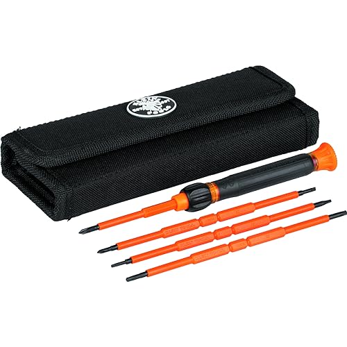 Klein Tools 32584INSR Precision 8in1 Screwdriver Set with Case 1000V Rated Insulated Set with Phillips Slotted and Tamperproof TORX Bits - Image 1
