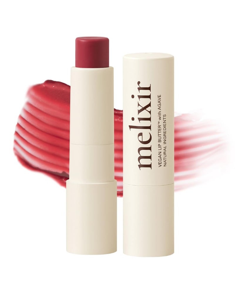 Melixir Vegan Lip Butter (12 Colors), Hydrating Tinted Lip Balm Stick, Bee-Free, Petrolatum-Free, Plant-Based, Moisturizes Dry & Chapped Lips With Shea Butter, Sheer, Natural Finish - #05 Dewy Rose - Image 1