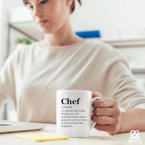 Panvola Chef Definition Mug Chef Gifts Cook Sous Chef Pasty Baker Baking Baking Gifts Culinary Student Teacher Head Chef Cooking Lovers Ceramic Mug 11 oz White - Image 4