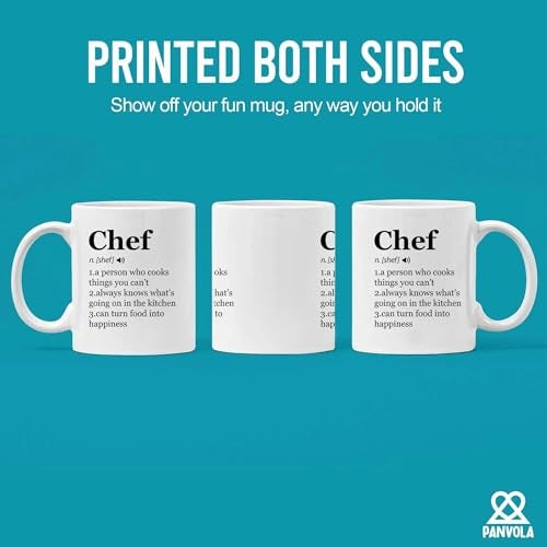 Panvola Chef Definition Mug Chef Gifts Cook Sous Chef Pasty Baker Baking Baking Gifts Culinary Student Teacher Head Chef Cooking Lovers Ceramic Mug 11 oz White - Image 3
