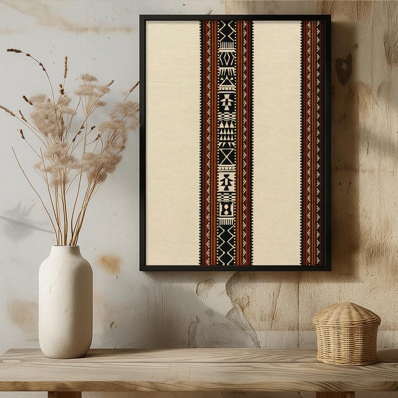Marktna One canvas painting with a Najdi art design and a hollow frame, measuring (60×90), single piece - Image 3
