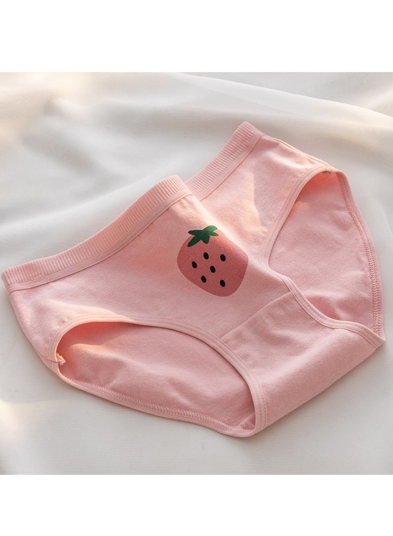 مجموعة من 5 ملابس داخلية قطنية أنيقة بخصر متوسط، ملابس داخلية مريحة وجيدة التهوية للفتيات - Image 3