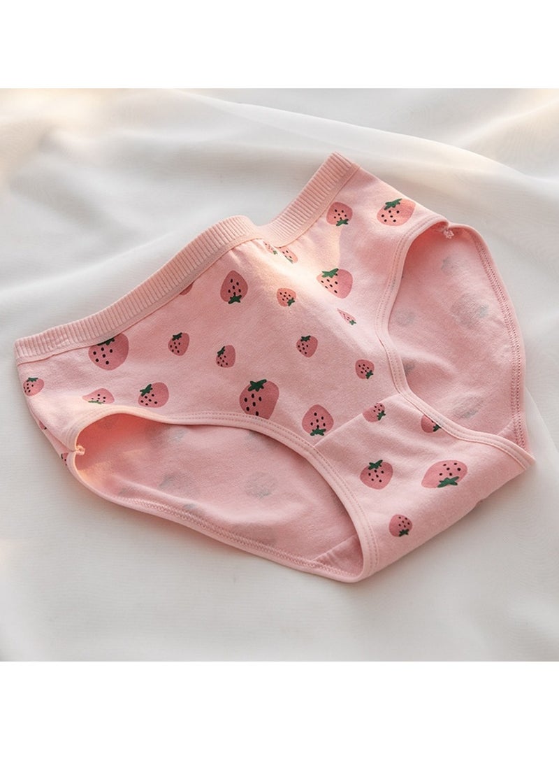 مجموعة من 5 ملابس داخلية قطنية أنيقة بخصر متوسط، ملابس داخلية مريحة وجيدة التهوية للفتيات - Image 4