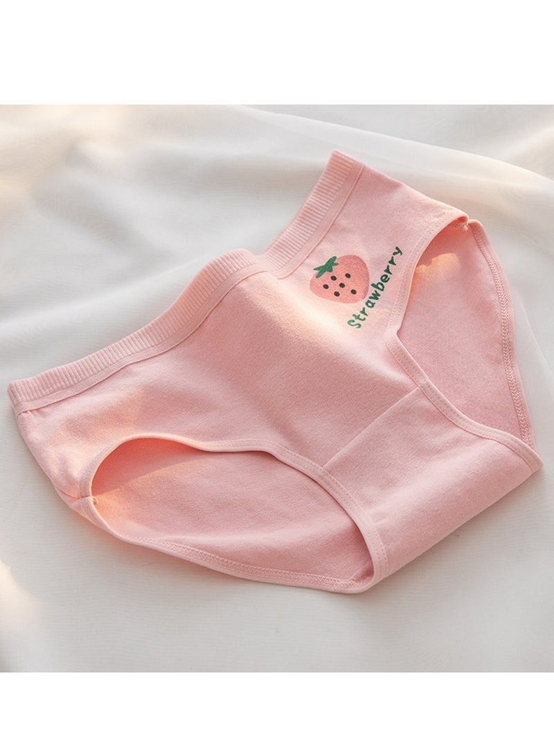 مجموعة من 5 ملابس داخلية قطنية أنيقة بخصر متوسط، ملابس داخلية مريحة وجيدة التهوية للفتيات - Image 5