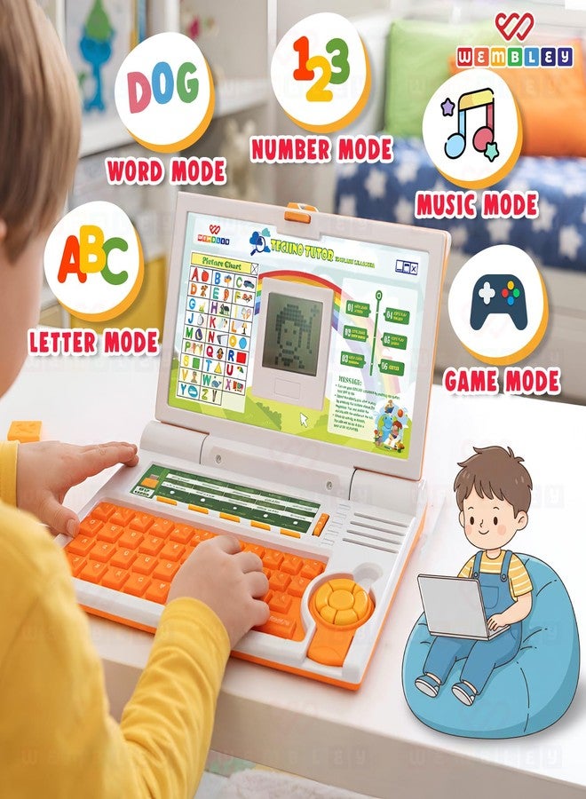 Wembley Kids Laptop Educational Toy for 2-5 Year Old Boys & Girls | Interactive Learning Computer with Alphabet, Letters & Mathematics | Music, Logic & Memory Games | Birthday Gift for Kids - Image 3
