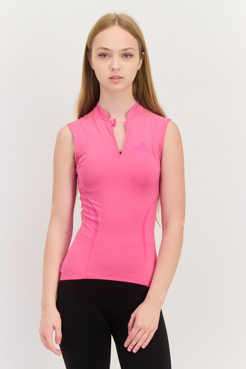 Adidas Women Sportswear Fit Cap Sleeves Training Top, Pink - Image 1