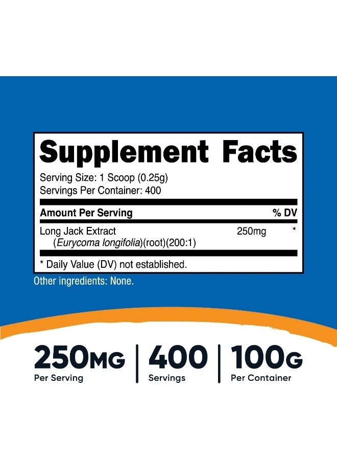 Nutricost مسحوق مستخلص لونغ جاك (يوركوميا لونغيفوليا) 100:1 100 جرام - Image 2