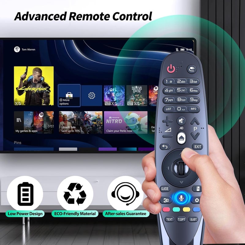جهاز التحكم عن بعد الصوتي AN-MR600 البديل المتوافق مع تلفزيون LG الذكي LED بدقة 1080p موديلات 2015 LF6300 UF770T UG870T UF850T UF950T - Image 5