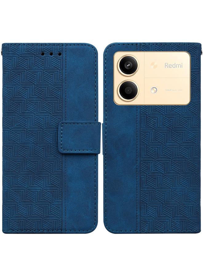 The Bros Case For Xiaomi Redmi Note 13R Pro Geometric Embossed Leather Phone Case