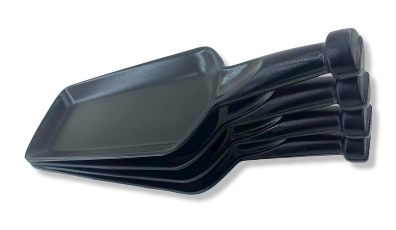 FORKLS Melamine Bat Shape Snacks and Sweets, Serving Platter/Tray for Home, Hotel & Restaurant Kitchen (Matt Black) (Pack of 04) - Image 3