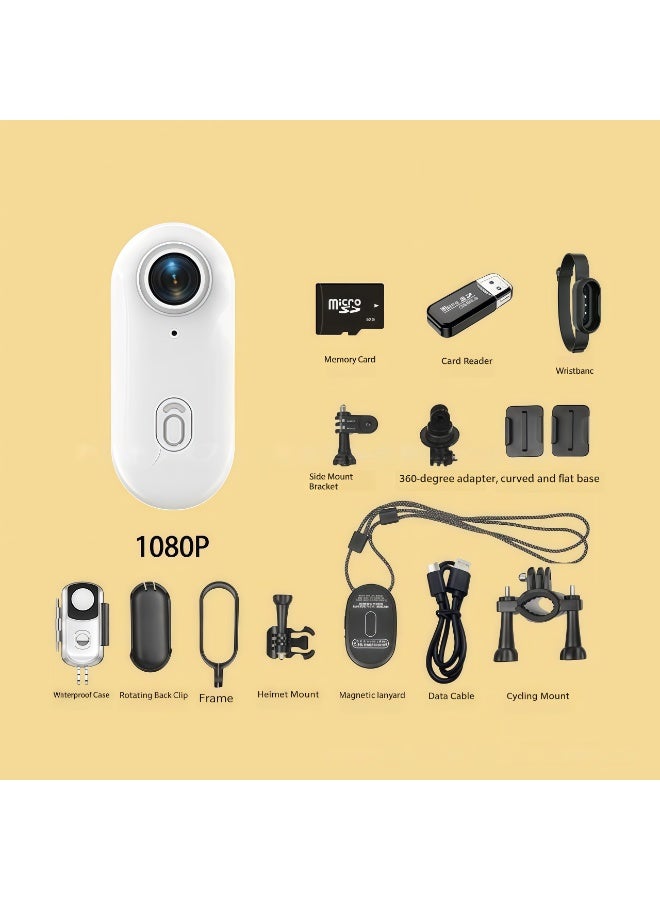 4K Ultra HD Body Camera with Audio Recording, 30M Waterproof Action Camera, Magnetic & 360° Rotating Clip, 120 Mins Battery, Includes 128GB Card for Cycling, Pets, Sports, White Color - Image 1