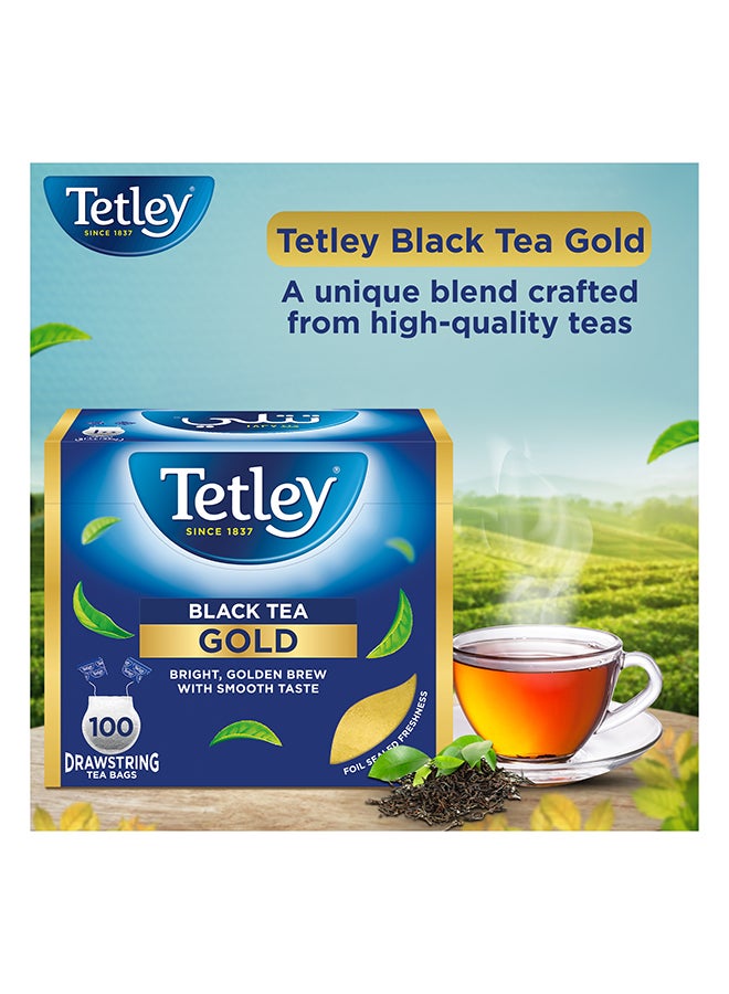 Tetley Black Tea Gold 100 Tea Bags - Image 3
