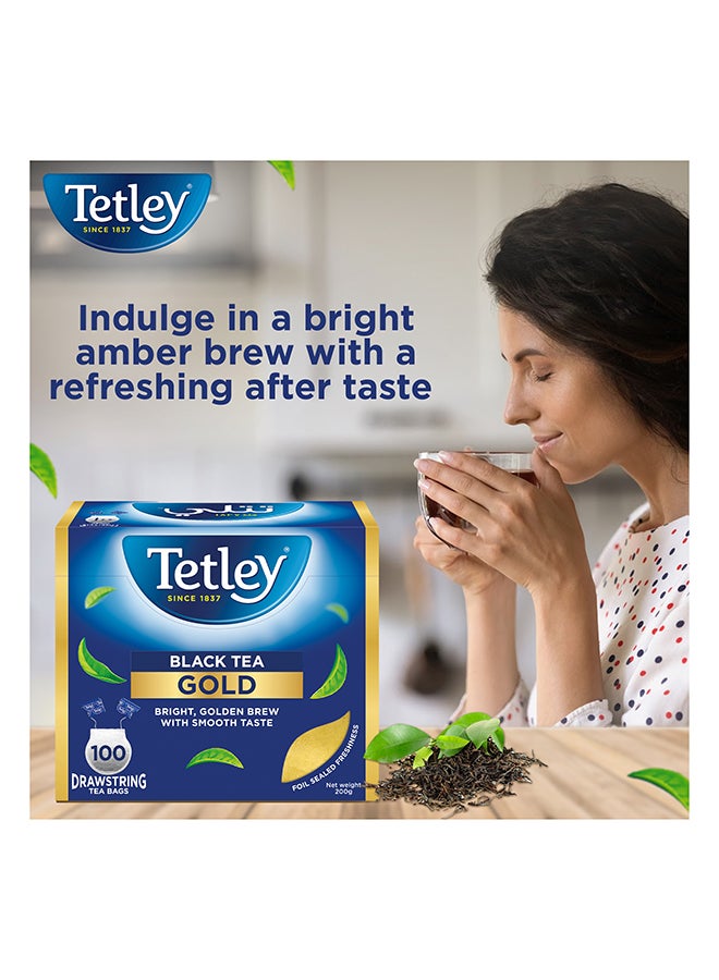 Tetley Black Tea Gold 100 Tea Bags - Image 4