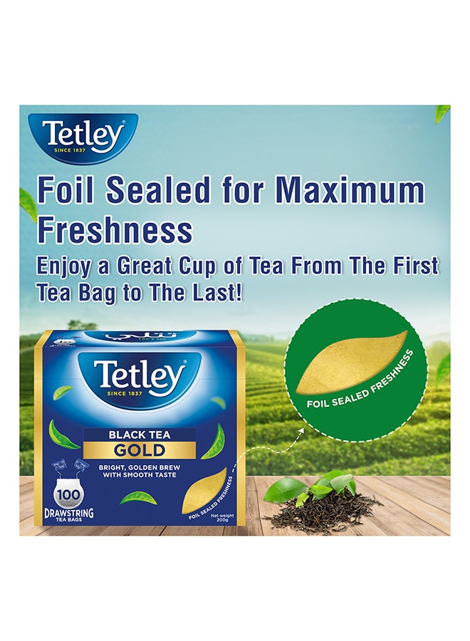 Tetley Black Tea Gold 100 Tea Bags - Image 5