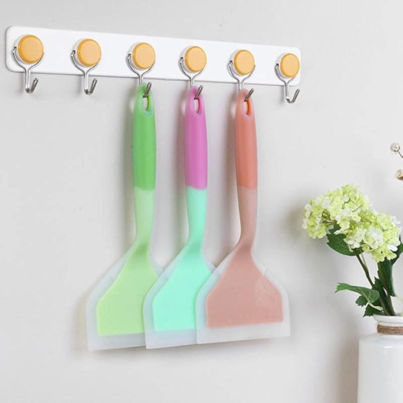 Durable Silicone Cooking Spoon for Meat, Egg, Pizza - Includes Wide Pizza Serving Ladle, Now in Piguey Bell (Orange)