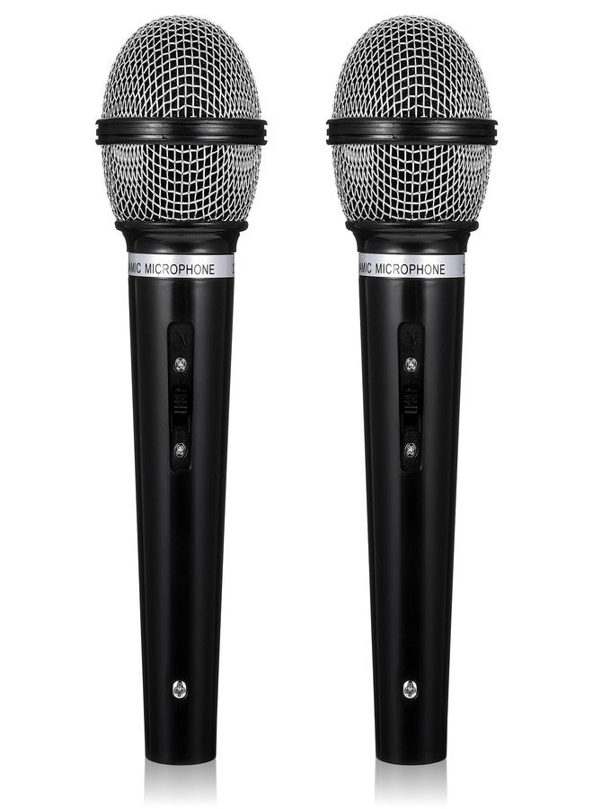 Zyghjort Fake Microphone Prop, 2 Pcs Black Plastic Toy Microphones Fun Stage Play Microphone for Halloween Christmas Cosplay Music Birthday Party Favors Costume (Black) - Image 1